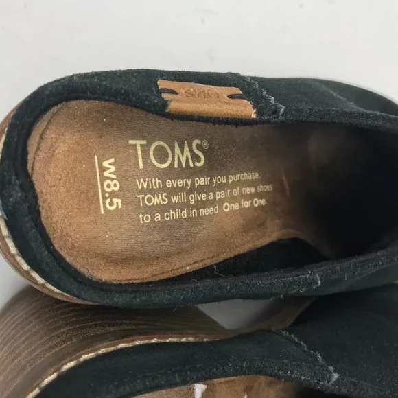 Tom's Black Suede Leila Mule Size 8.5 - Picture 5 of 7